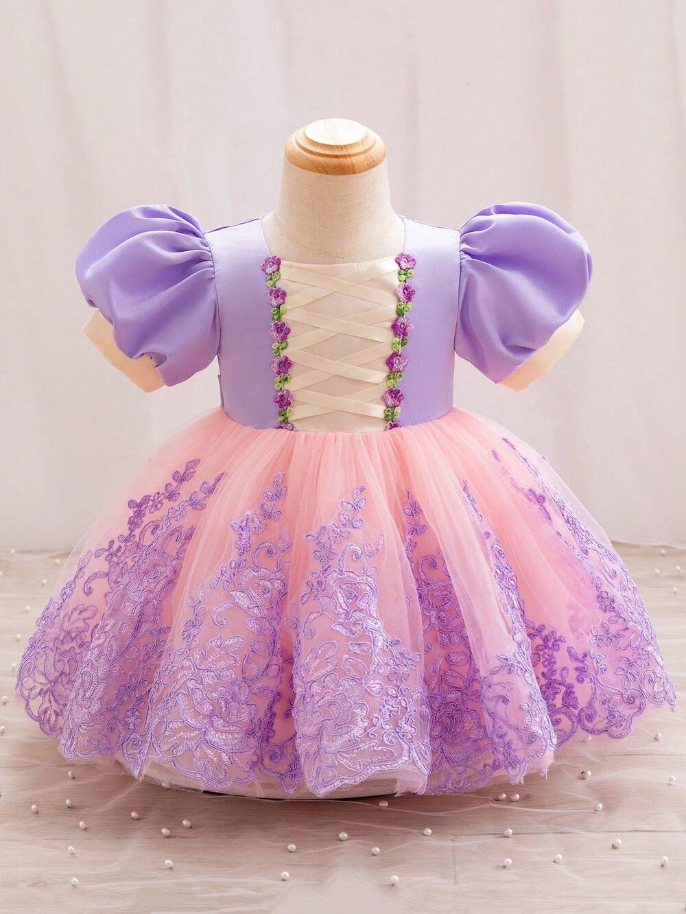 Floral Embroidered Baby Dress